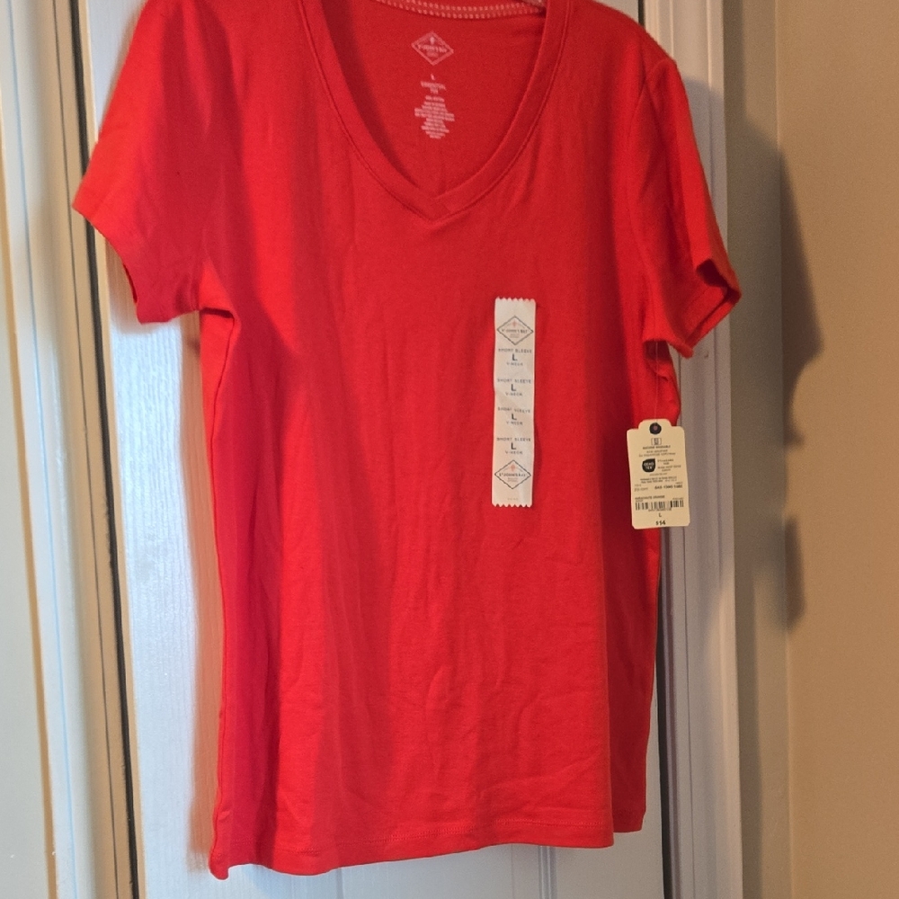 St. John's Bay Vibrant Red Short Sleeve Tee